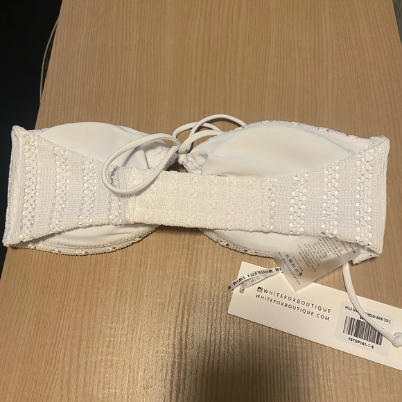 White Fox Hello Sunshine Bandeau Bikini Top White. NWT - Picture 9 of 10